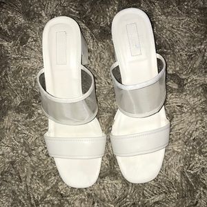 Forever 21 white block sandals.